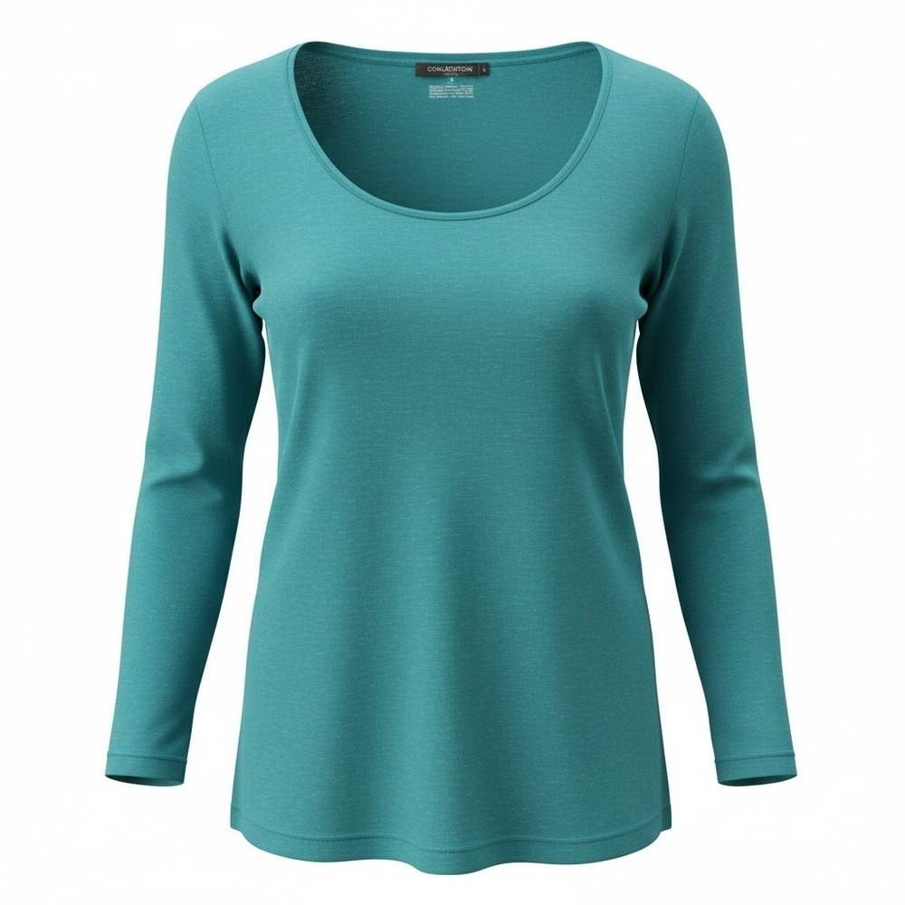Jones New York Sport Womens 2X Teal Blue Scoop Neck 3/4 Sleeve‎ Knit Top